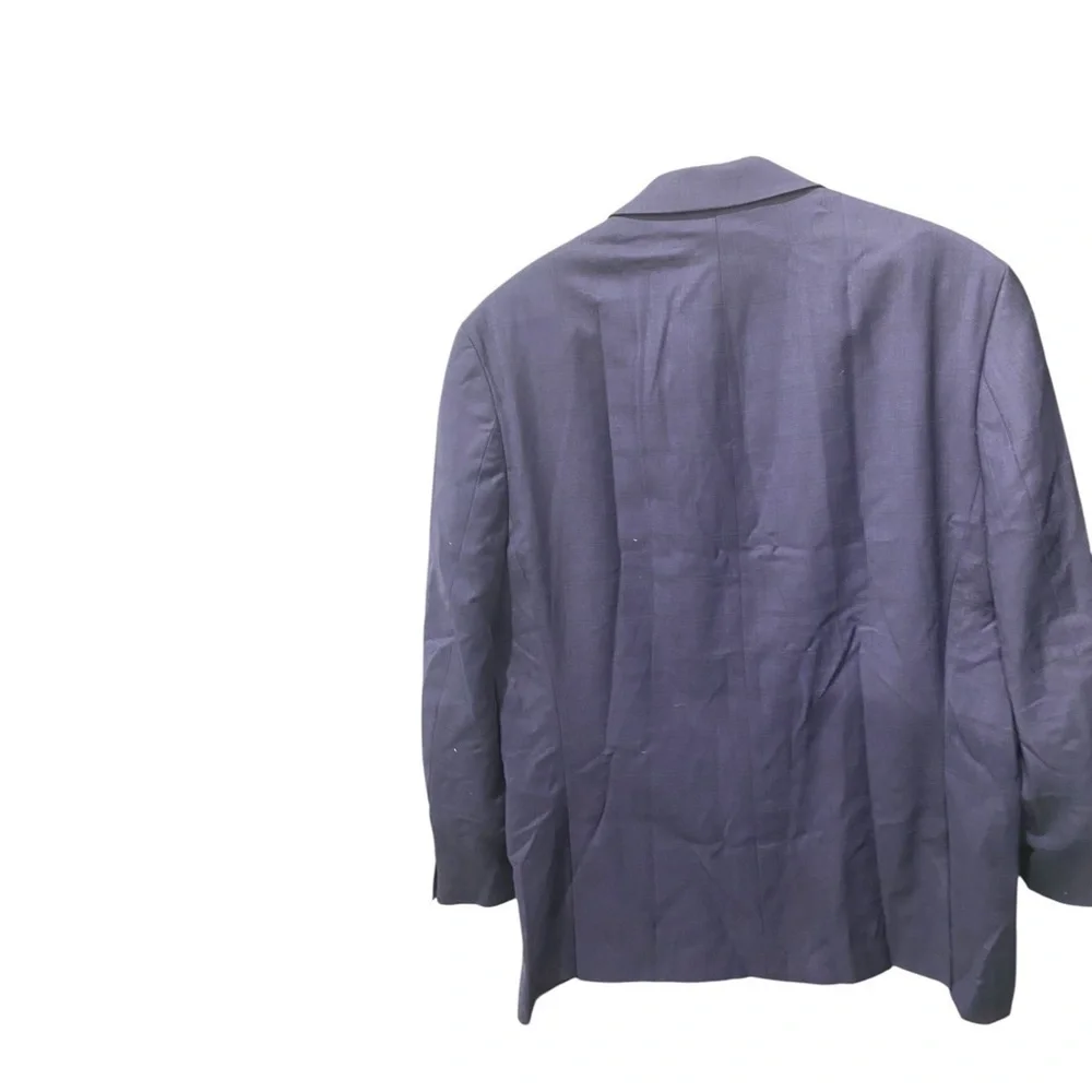 CALVIN KLEIN Men's Blue Blazer size 42R black plaid detail jacket sportcoat wool